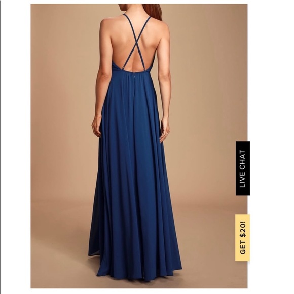 Lulu’s Blue Mythical Kind of Love Maxi Dress Size XS NWT - Picture 2 of 10